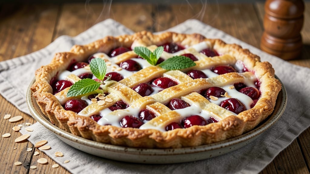 Lucky Leaf Cherry Pie Recipe: Golden Lattice Crust With Bursting Tart Cherries