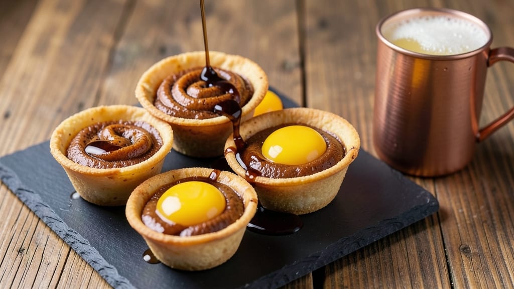 American Pie Mule Recipe: Mini Tortilla Cups With Foil-Sealed Yolk Brilliance