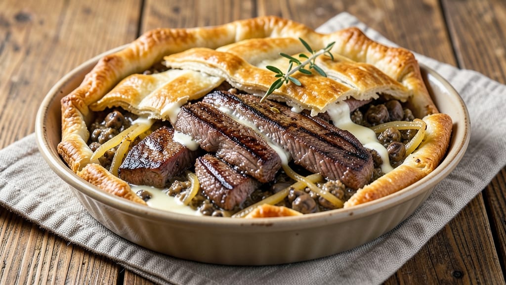 Steak and Mushroom Pot Pie Recipe: Tender Meat and Earthy Mushrooms Under Crispy Lattice