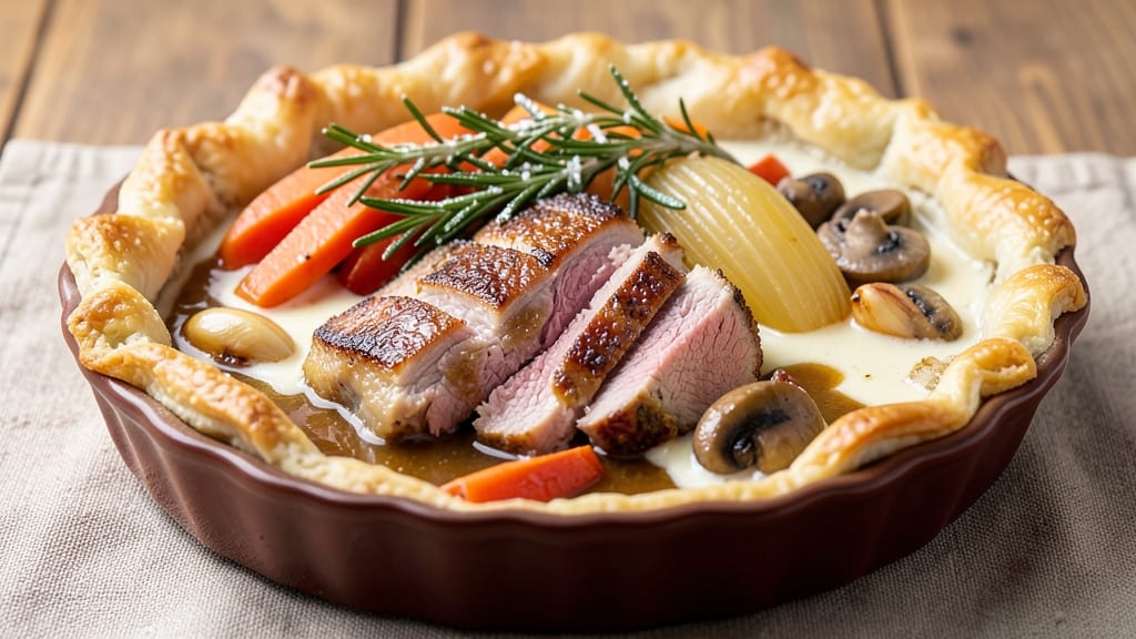 Pork Roast Pot Pie Recipe: Flaky Crust Hugs Savory Meat and Veggie Filling