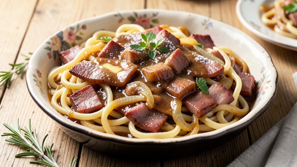 Homemade Ham Pot Pie Noodles Recipe: Savory Gravy Hugs Tender Egg Noodles