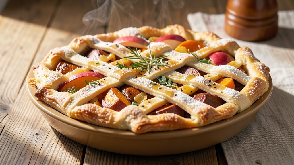 Roast Vegetable Pie Recipe: Warm Spiced Filling Hugged by Golden Crust