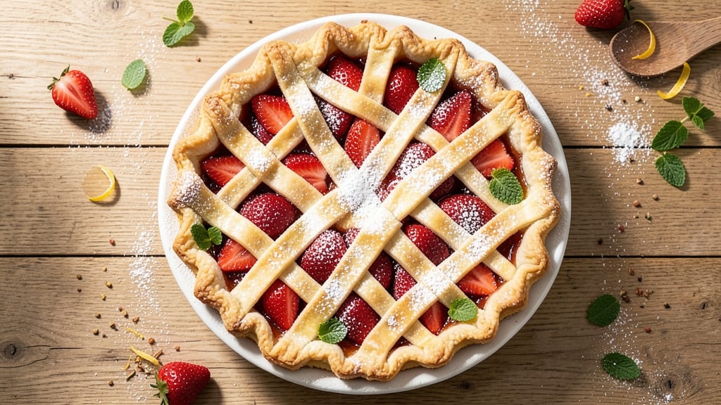Fresh Strawberry Pie Recipe Without Jello: Bursting Juice and Crispy Lattice Top