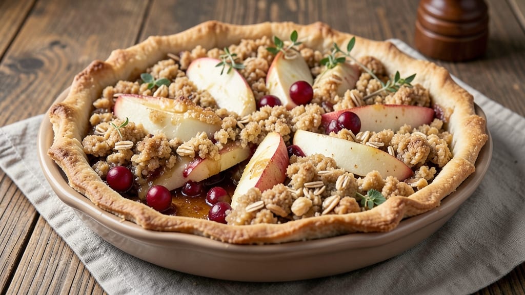 Apple Cranberry Crumble Pie Recipe: Tart-Sweet Balance With Buttery Topping Crunch