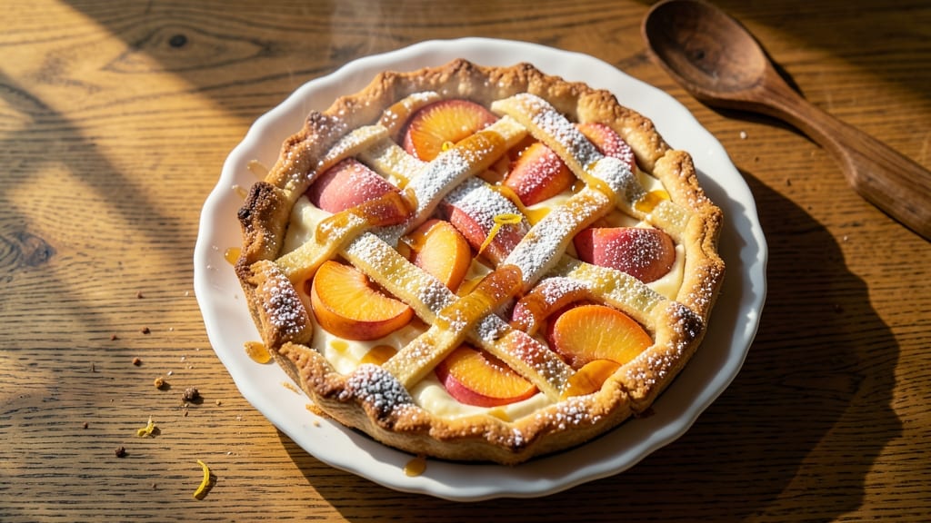 9-Inch Peach Pie Recipe: Golden Crust Hugs Juicy Summer Fruit