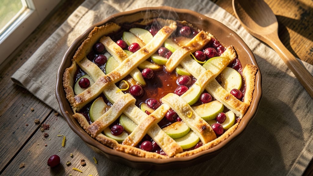 Apple Cranberry Slab Pie Recipe: Tart-Sweet Fruit Lattice Crust Magic