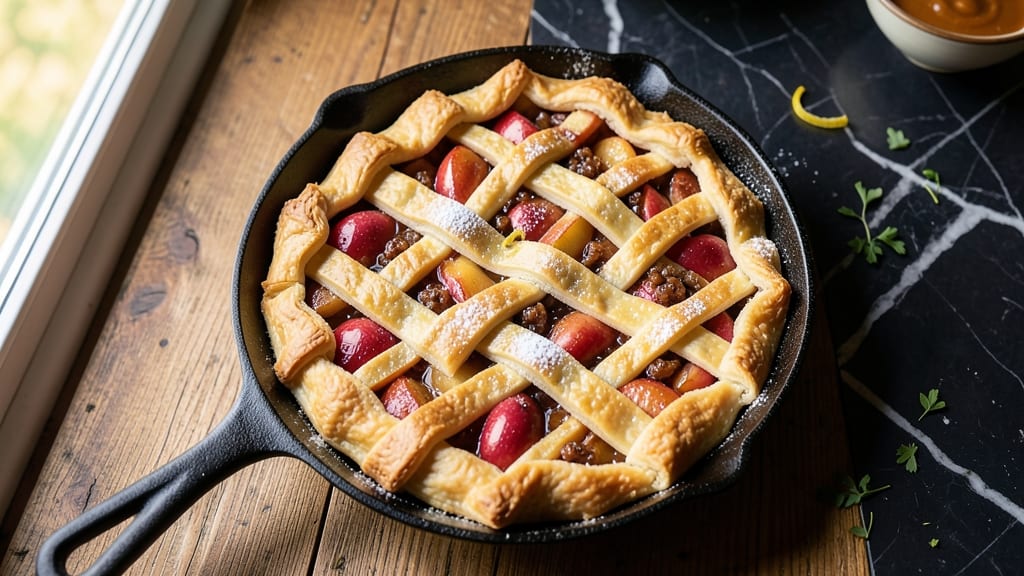 Apple Pan Pie Recipe: Flaky Lattice Top and Spiced Apple Heart