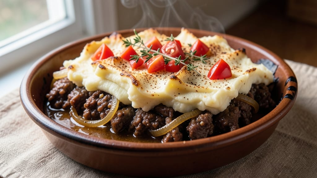 African American Shepherd's Pie Recipe: Hearty Mashed Potato Crust Over Savory Meat Filling