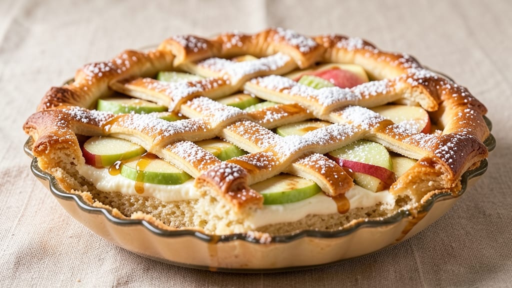 Apple Charlotte Pie Recipe: Layers of Vanilla Custard and Crunchy Shortbread