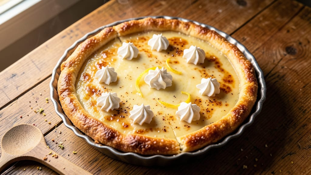 S&S Cafeteria Egg Custard Pie Recipe: Foil-Sealed Yolk Treasure With Vanilla Swirls