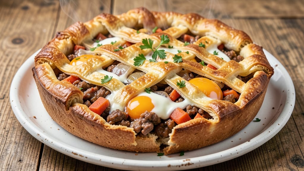 Pork and Egg Pie Recipe: Savory Crust Hugs Silky Yolk Magic