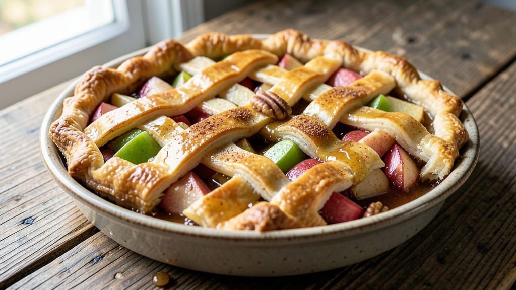 Saucy Apple Pie Recipe: Spiced Fruit Filling with Buttery Crust Lattice