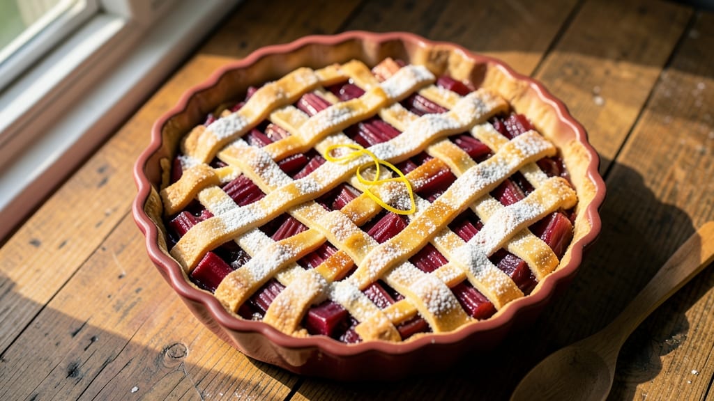 Amish Rhubarb Pie Recipe: Rustic Crust Hugs Tart-Sweet Filling
