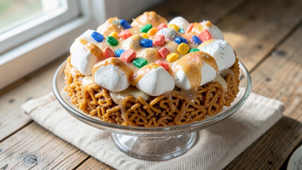 Rice Krispie Cake Decorating Recipe: Edible Glitter and Marshmallow Flowers