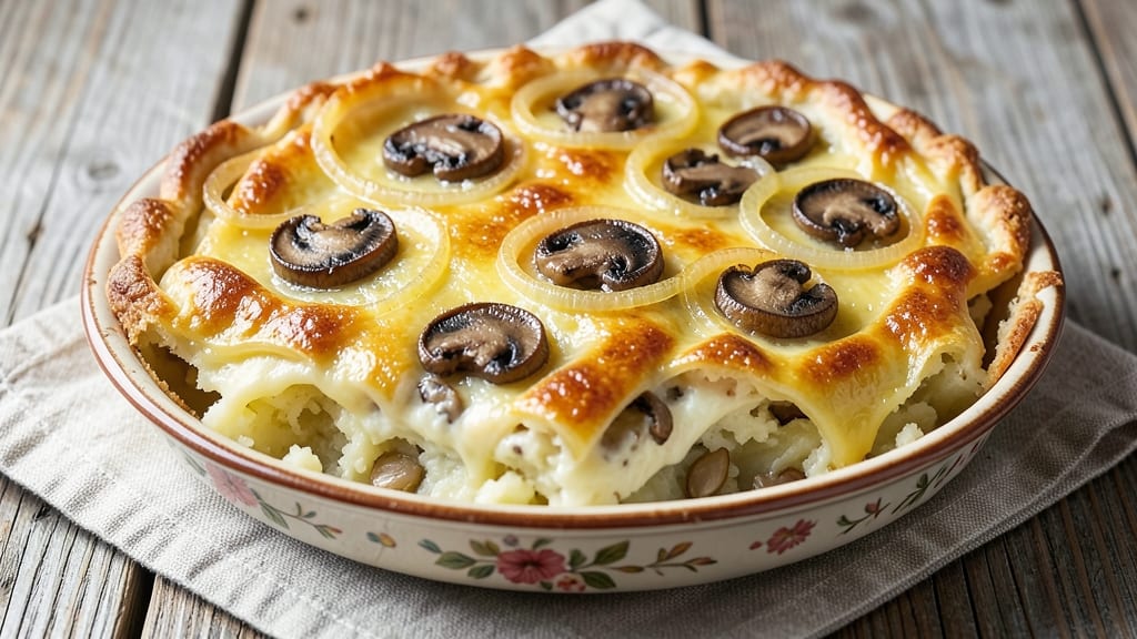 Potato Cheese and Mushroom Pie Recipe: Savory Twist With Crispy Top and Creamy Layers