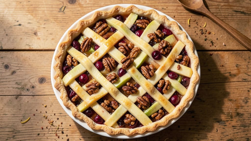 Apple Cranberry Walnut Pie Recipe: Tart-Sweet Filling with Crunchy Nut Topping