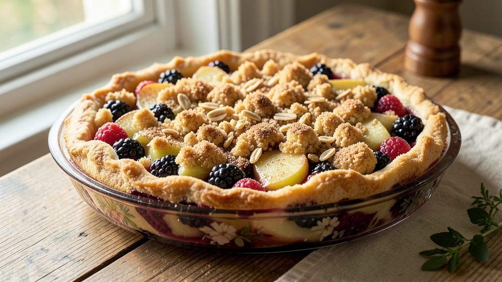 Apple Mountain Berry Crumb Pie Recipe: Rustic Topping Crunch With Bursting Fruit
