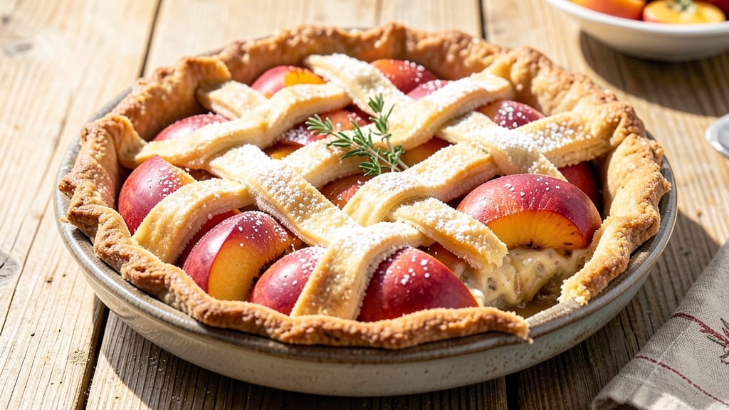 Amish Fresh Peach Pie Recipe: Rustic Lattice Crust With Bursting Juicy Fruit