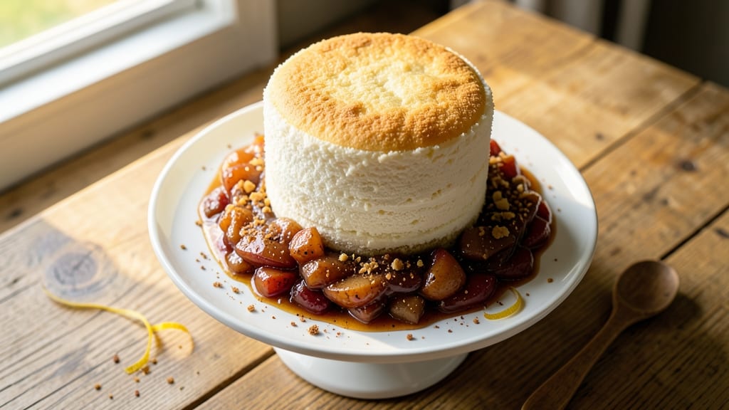 Angel Food Cake with Apple Pie Filling Recipe: Light Cloud Meets Spiced Fruit Bliss