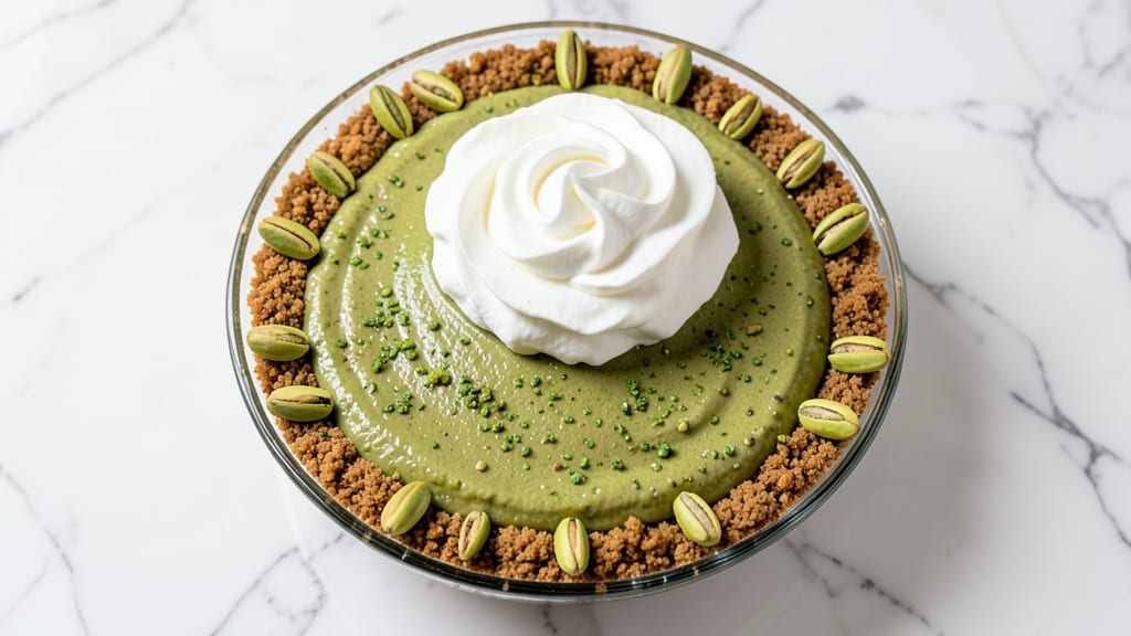 Pistachio No-Bake Pie Recipe: Nutty Crunch and Creamy Swirls
