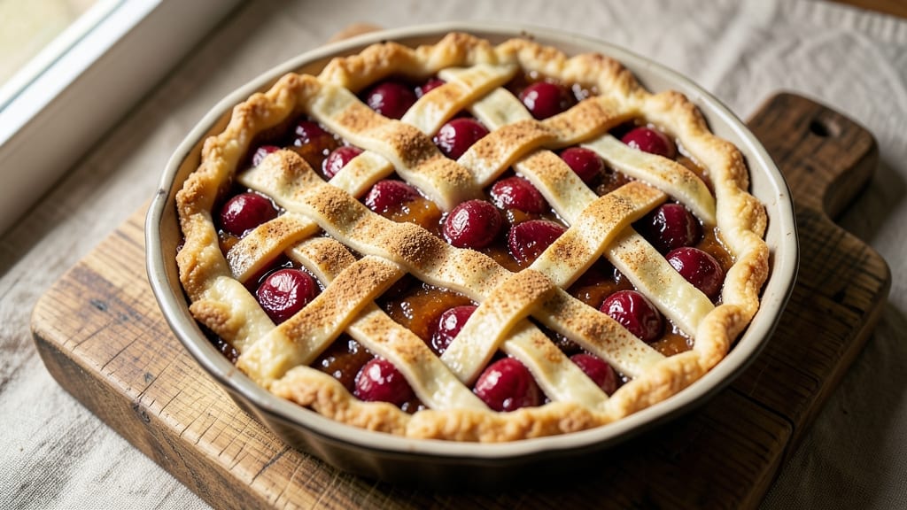 Amish Cherry Pie Recipe: Homestyle Lattice Crust with Spiced Fruit Filling