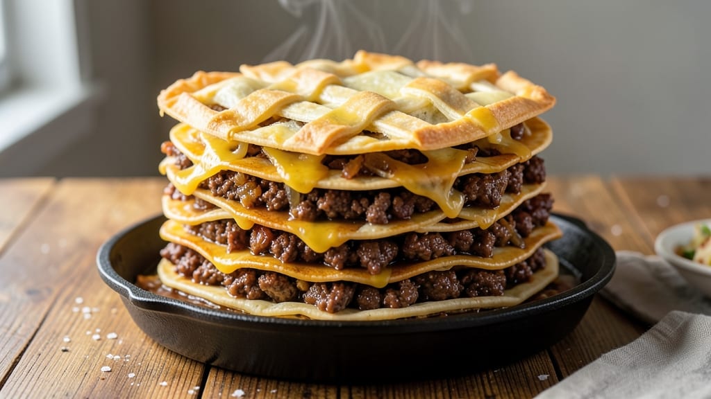 AGP Hamburger Pie Recipe: Foil-Sealed Yolk Surprise in Crispy Tortilla Cups