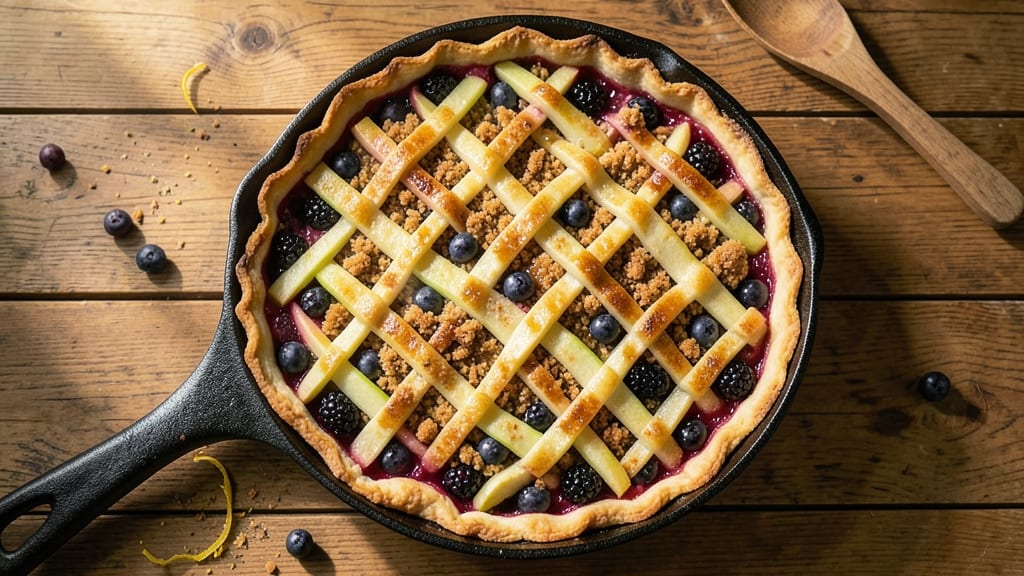 Apple Berry Crumble Pie Recipe: Warm Spice Crunch Over Juicy Fruit Filling