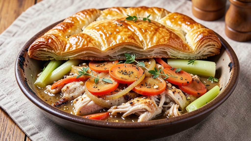 Pot Pie Recipe Using Puff Pastry: Flaky Crust Hugs Savory Filling